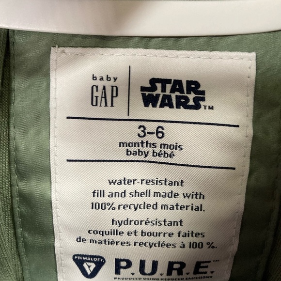 GAP baby 3-6 months puffer jacket Grogu *has some marks* - Picture 15 of 16